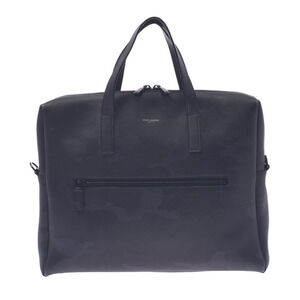 SAINT LAURENT Camouflage Business Bag Document Black Calfskin Briefcase